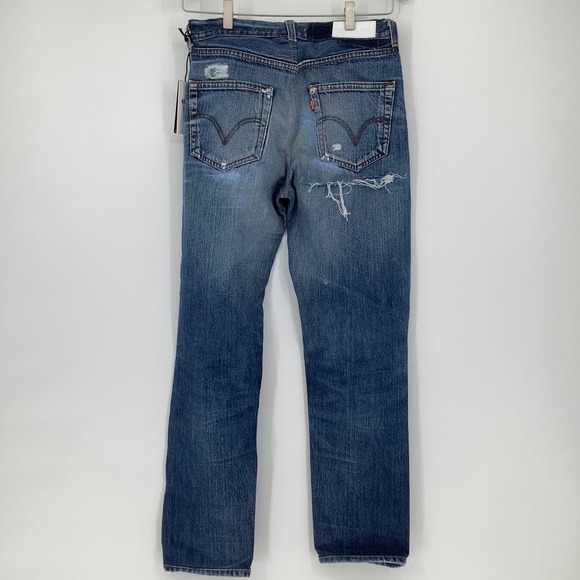 NEW RE/DONE LEVIS Sz 27 70s Straight Indigo Ass Rip Denim Jeans $475 msrp I17-1 - Picture 3 of 13